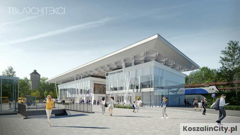 Nowy dworzec PKP w Koszalinie - wizualizacja budynku dworca kolejowego