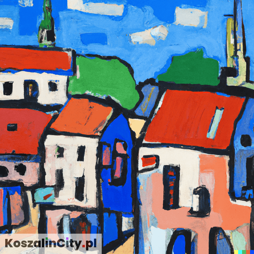 Obraz olejny Koszalin - styl Pablo Picasso - Sztuczna inteligencja (AI) - 3