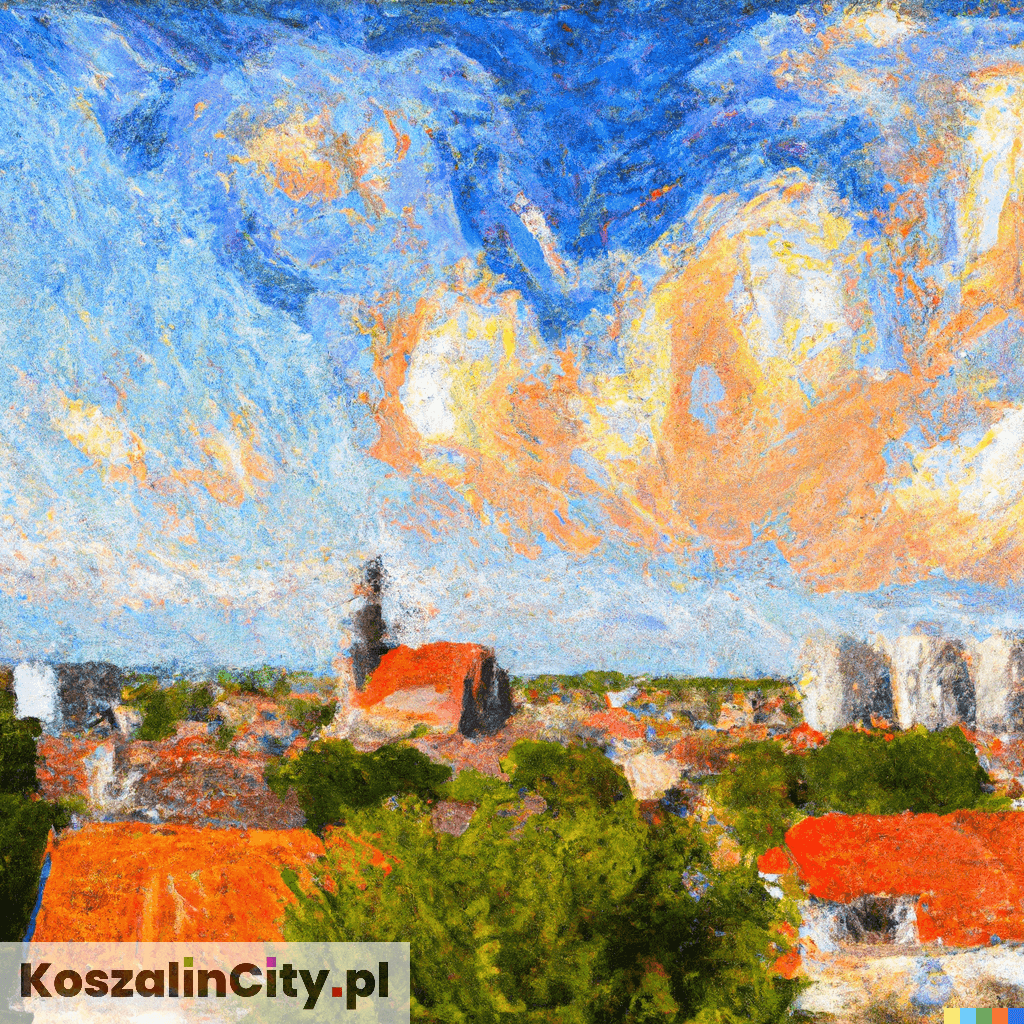 Obraz olejny Koszalin - styl Van Gogh - Sztuczna inteligencja (AI) - 2