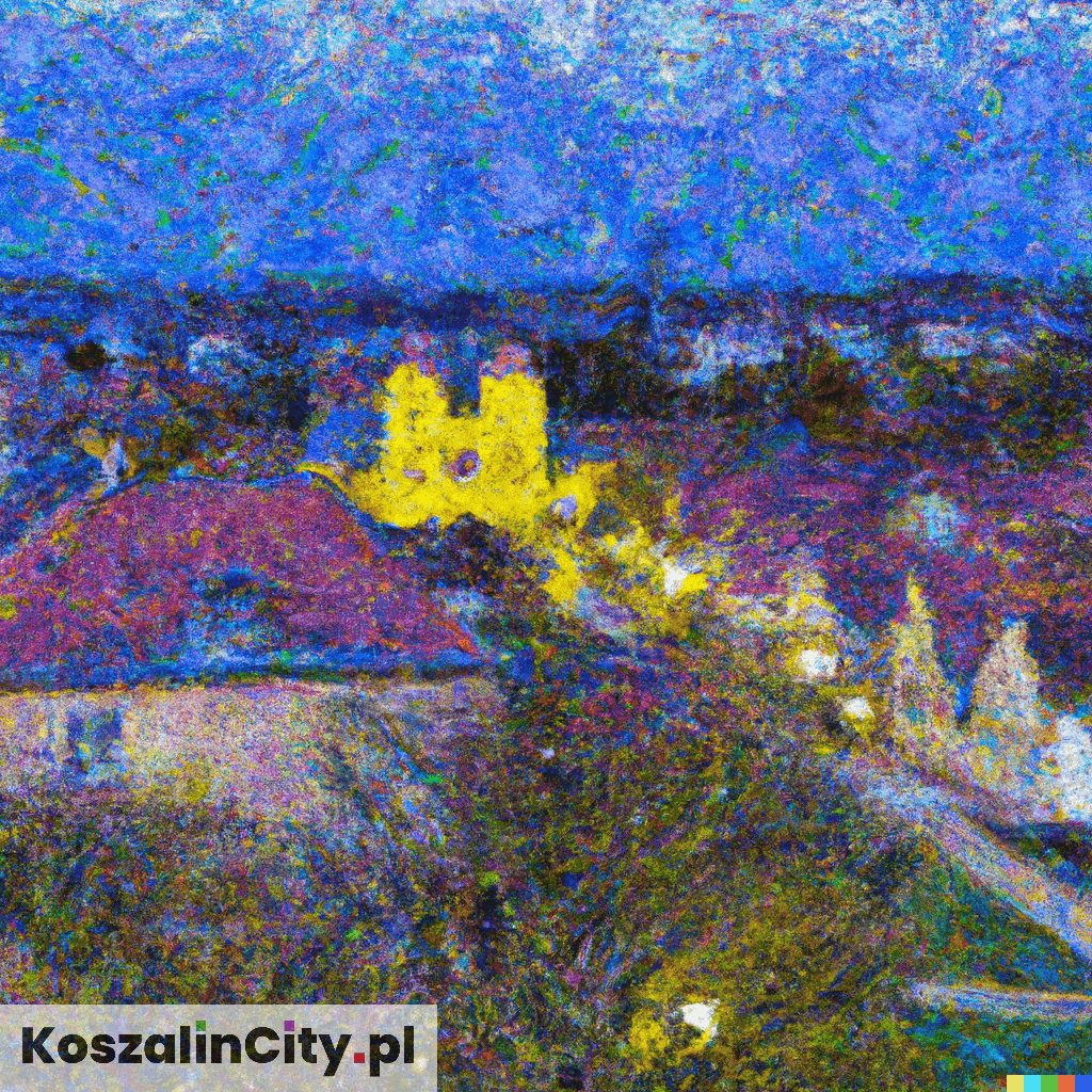 Obraz olejny Koszalin - styl Van Gogh - Sztuczna inteligencja (AI) - 3