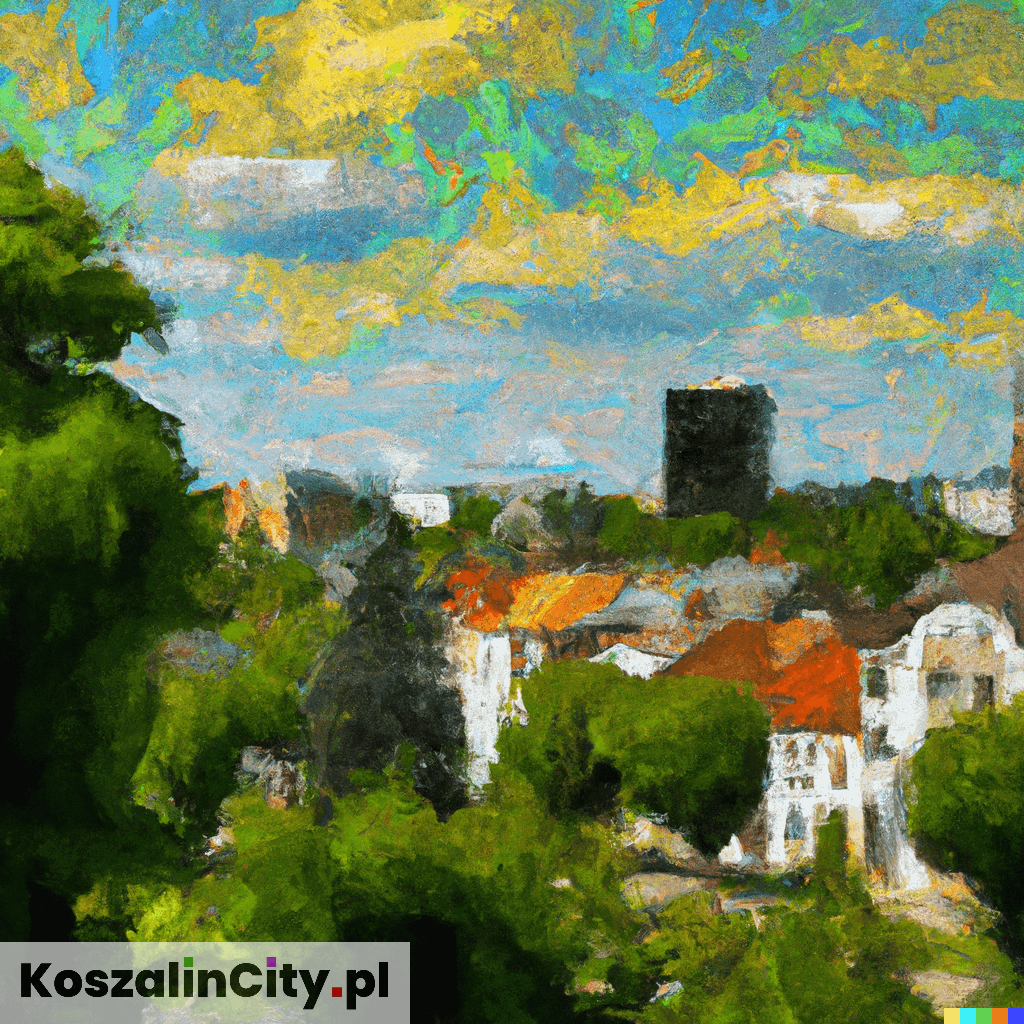Obraz olejny Koszalin - styl Van Gogh - Sztuczna inteligencja (AI) - 6