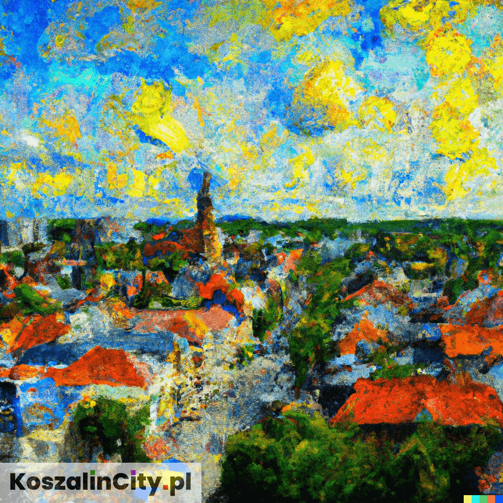 Obraz olejny Koszalin - styl Van Gogh - Sztuczna inteligencja (AI) - 7