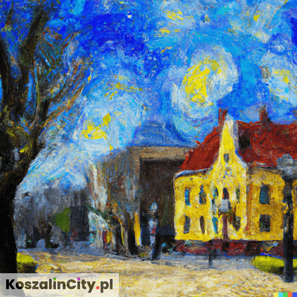 Obraz olejny Koszalin - styl Van Gogh - Sztuczna inteligencja (AI) - 8