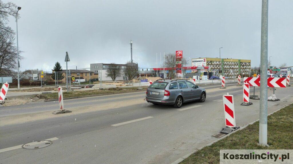 Remont wiaduktu na ulicy Władysława IV w Koszalinie - zwężenie na ulicy