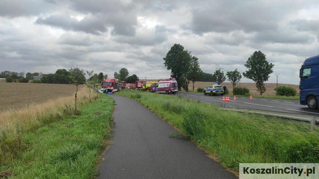 Wypadek w Boninie koło Koszalina na DK11