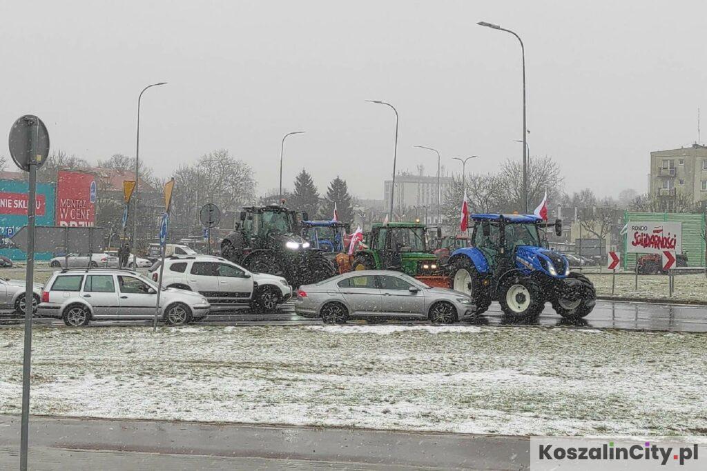 Rolnicy zablokowali ulice w Koszalinie