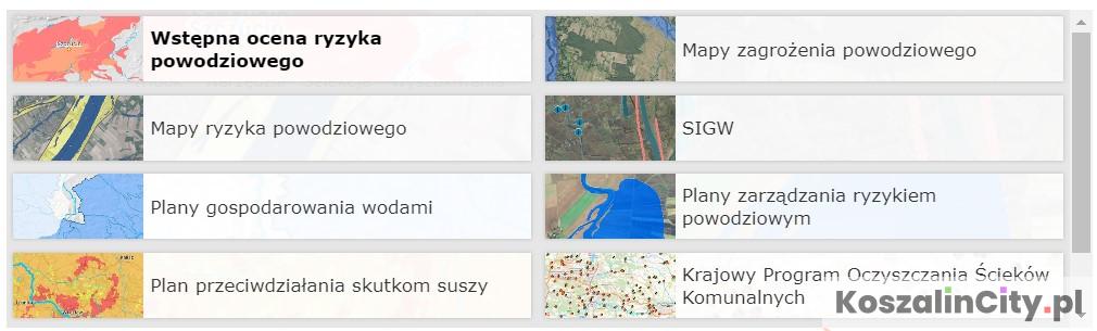 Mapa terenów zalewowych oraz zagrożenia powodziowego w Koszalinie