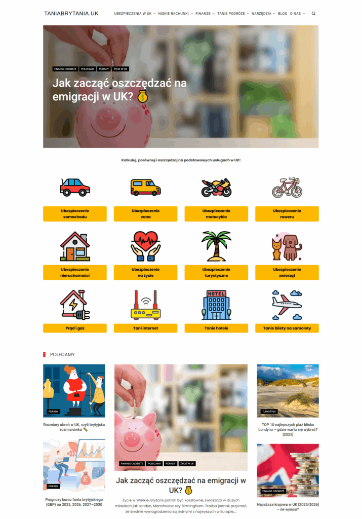 TaniaBrytania.uk - portal dla Polaków w UK