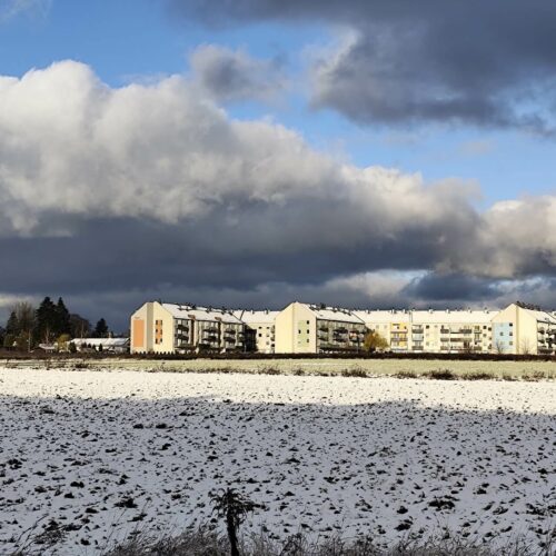Pierwszy śnieg w Koszalinie. Zrobiło się biało, a zarazem niebezpiecznie na drogach