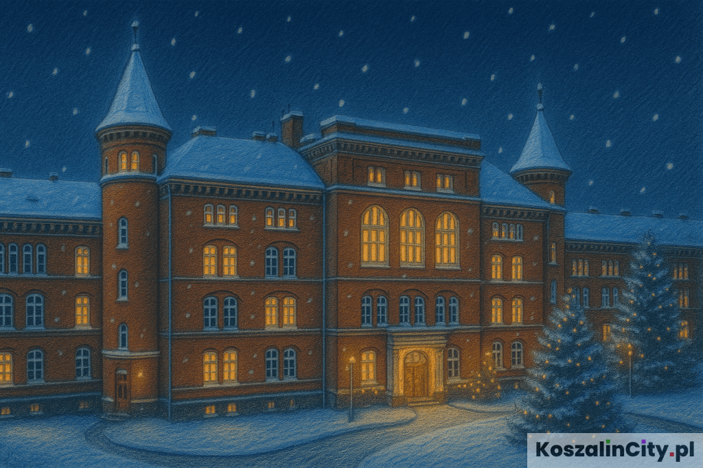 Koszaliński Hogwart w zimowej scenerii