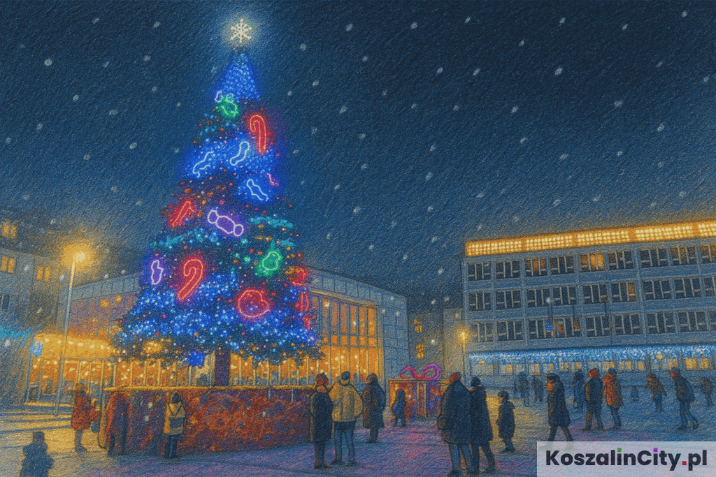 Świąteczny rynek w Koszalinie - obraz