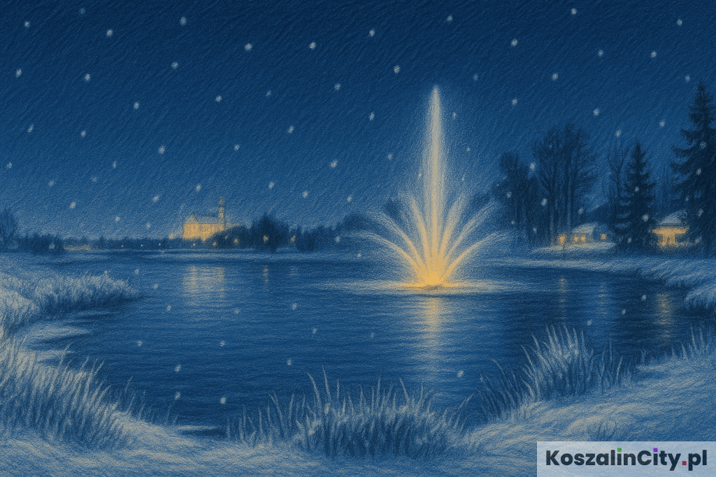 Wodna Dolina w Koszalinie - obraz zimowy