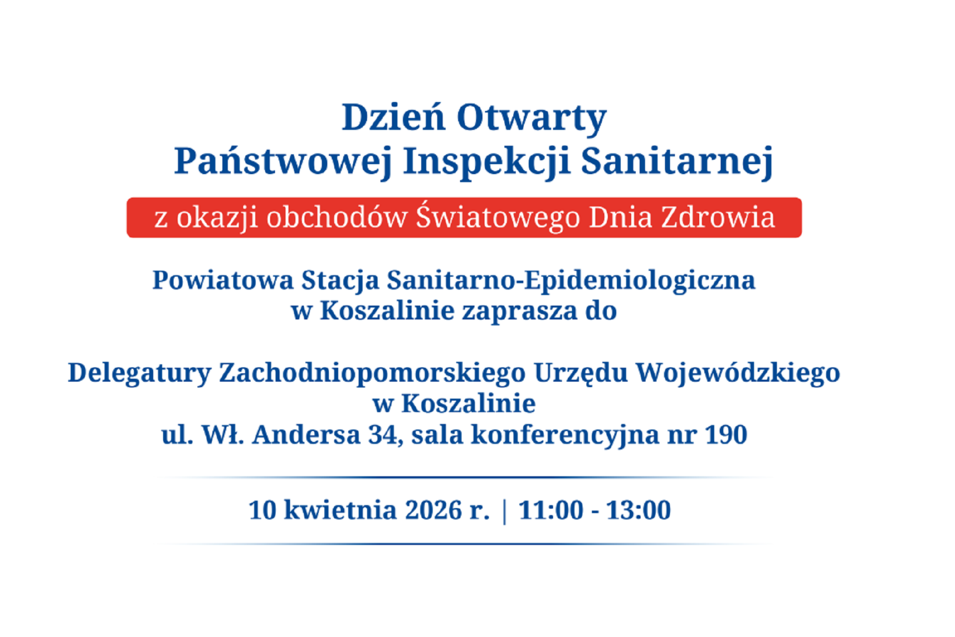 Dzień Otwarty Sanepidu w Koszalinie. Skorzystaj z bezpłatnych badań i porad ekspertów